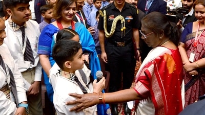 President Murmu further emphasised teaching children the 'right values and involve them in various activities and discussions.' (ANI) President Murmu further emphasised teaching children the 'right values and involve them in various activities and discussions.' (ANI)