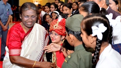 President Murmu went on to advise children to think about the kind of India they want to live in when they grow up. (ANI) President Murmu went on to advise children to think about the kind of India they want to live in when they grow up. (ANI)