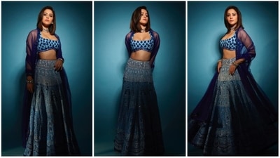 Nushrratt Bharuccha often leaves fans enchanted with her dreamy avatars. The actor once again made jaws drop as she shared a series of images of herself in a gorgeous blue embellished lehenga by Manish Malhotra. (Instagram/@nushrrattbharuccha) Nushrratt Bharuccha often leaves fans enchanted with her dreamy avatars. The actor once again made jaws drop as she shared a series of images of herself in a gorgeous blue embellished lehenga by Manish Malhotra. (Instagram/@nushrrattbharuccha)