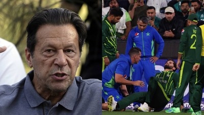 Imran Khan; injured Shaheen Afridi Imran Khan; injured Shaheen Afridi