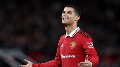 Cristiano Ronaldo reacts during a match (REUTERS)