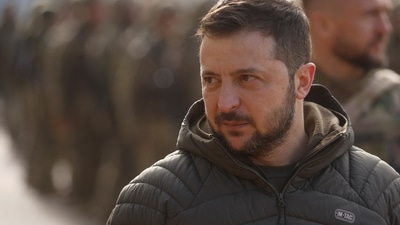 Russia-Ukraine War: Ukraine's President Volodymyr Zelensky in central Kherson, Ukraine. (Reuters)