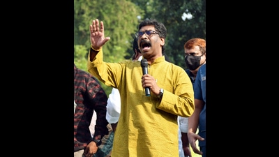 The show of strength is in the backdrop of Enforcement Directorate action against JMM president and chief minister Hemant Soren. (ANI) The show of strength is in the backdrop of Enforcement Directorate action against JMM president and chief minister Hemant Soren. (ANI)