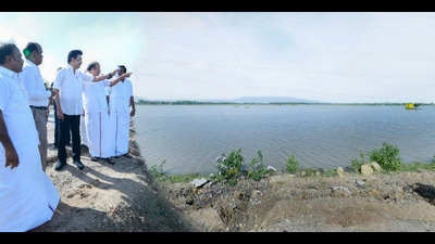 Tamil Nadu chief minister MK Stalin during his visit to flood affected areas. (PTI) Tamil Nadu chief minister MK Stalin during his visit to flood affected areas. (PTI)