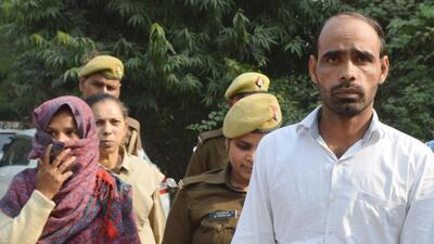 Ghaziabad, India - November 14, 2022: Ghaziabad Crime Branch and Nand Gram Police personnel arrested two accused for allegedly killing Chandraveer alias Pappu, who was missing for 4 years, in Ghaziabad, India, on Monday, November 14, 2022. (Photo by Sakib Ali /Hindustan Times) Ghaziabad, India - November 14, 2022: Ghaziabad Crime Branch and Nand Gram Police personnel arrested two accused for allegedly killing Chandraveer alias Pappu, who was missing for 4 years, in Ghaziabad, India, on Monday, November 14, 2022. (Photo by Sakib Ali /Hindustan Times)