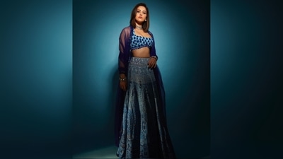 Nushrratt Bharuccha's lehenga set comes with a blouse featuring a plunging neckline, a sequin lehenga and a sheer dupatta. (Instagram/@nushrrattbharuccha) Nushrratt Bharuccha's lehenga set comes with a blouse featuring a plunging neckline, a sequin lehenga and a sheer dupatta. (Instagram/@nushrrattbharuccha)