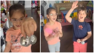 Karan Johar's kids sing and dance to Disco Deewane. Karan Johar's kids sing and dance to Disco Deewane.