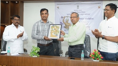 Scientist Bhaskar Halami being felicitated by Additional Commissioner of State Tribal Development department Ravindra Thakre, in Nagpur. (PTI Photo) Scientist Bhaskar Halami being felicitated by Additional Commissioner of State Tribal Development department Ravindra Thakre, in Nagpur. (PTI Photo)