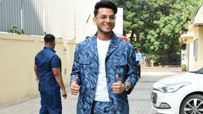 Vishal Jethwa plays the titular role of K Venkatesh or Venky in Salaam Venky. He plays the role of Kajol's son who is bed-ridden and may not survive due to his condition. He arrived for the trailer launch in a printed blue suit. (Varinder Chawla) Vishal Jethwa plays the titular role of K Venkatesh or Venky in Salaam Venky. He plays the role of Kajol's son who is bed-ridden and may not survive due to his condition. He arrived for the trailer launch in a printed blue suit. (Varinder Chawla)