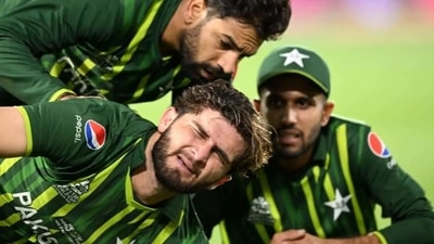 Shaheen Afridi appeared in a lot of pain (Getty) Shaheen Afridi appeared in a lot of pain (Getty)