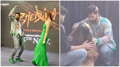 Varun Dhawan stopped Bhediya promotions in Jaipur to help fan. Varun Dhawan stopped Bhediya promotions in Jaipur to help fan.