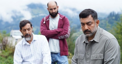 Manav Vij and Rajat Kapoor in a still from Tanaav. Manav Vij and Rajat Kapoor in a still from Tanaav.