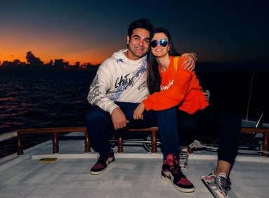 Arbaaz Khan and Giorgia Andriani during a holiday. Arbaaz Khan and Giorgia Andriani during a holiday.
