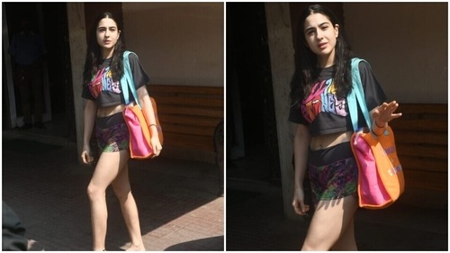 Sara posed for the cameras. (HT Photos/Varinder Chawla) Sara posed for the cameras. (HT Photos/Varinder Chawla)