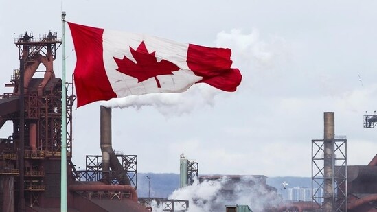 Canada Military: A Canada flag flies in Hamilton, Ontario.