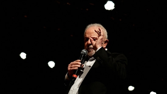 Brazil's Luiz Inacio Lula da Silva speaks during a meeting with members of the government transition team in Brasilia,(Reuters)