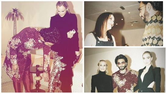 Ranveer Singh with Marion Cotillard, Diane Kruger, and Vanessa Kirby at Marrakech International Film Festival.