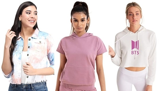 Cropped hoodies and jackets make for a chic sartorial option.