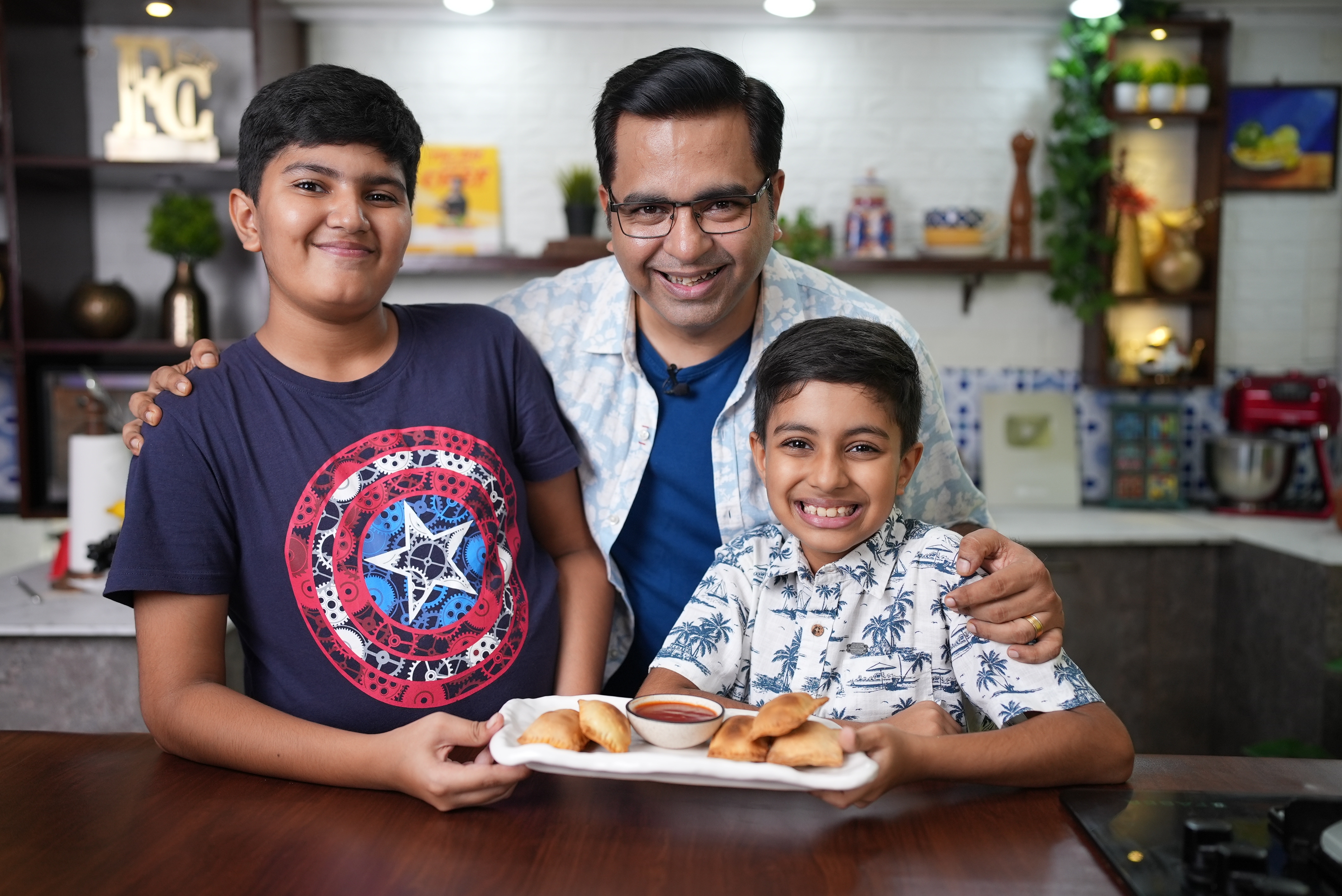 Ashish and Akshat and their father Ashish and Akshat and their father