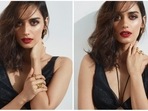 Former Miss World Manushi Chhillar's latest Instagram pictures have our eyes locked on her. Her post featured her in a black cut-out dress, bold red lips and gold jewellery.(Instagram/@manushichhillar)