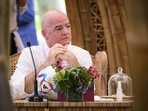 FIFA President Gianni Infantino waits ahead of a working lunch at the G20 Summit 