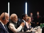 PM Modi and Joe Biden attend the G20 session. (MEA/ Twitter) PM Modi and Joe Biden attend the G20 session. (MEA/ Twitter)