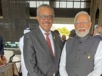 Dr Tedros seen along with PM Modi. (Twitter) Dr Tedros seen along with PM Modi. (Twitter)