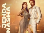 Ayushmann Khurrana and Nora Fatehi's poster from upcoming song Jehda Nasha. Ayushmann Khurrana and Nora Fatehi's poster from upcoming song Jehda Nasha.