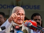 Kerala governor Arif Mohammad Khan speaks to media in New Delhi on Tuesday. Kerala governor Arif Mohammad Khan speaks to media in New Delhi on Tuesday.