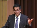 Chief Justice of India (CJI) Dhananjaya Y Chandrachud on Monday said his mission is to have a modern and an equal judiciary.(HT_PRINT) Chief Justice of India (CJI) Dhananjaya Y Chandrachud on Monday said his mission is to have a modern and an equal judiciary.(HT_PRINT)
