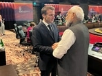 Prime Minister Narendra Modi interacts with French President Emmanuel Macron during the G20 Summit, in Bali, Indonesia, Tuesday, Nov. 15, 2022.(Twitter / @PMOIndia) Prime Minister Narendra Modi interacts with French President Emmanuel Macron during the G20 Summit, in Bali, Indonesia, Tuesday, Nov. 15, 2022.(Twitter / @PMOIndia)