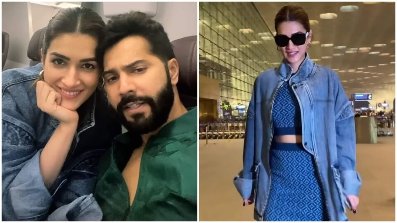 Kriti Sanon is a glam girl in stylish outfit as she flies with Varun Dhawan to Ahmedabad to promote Bhediya: Watch video