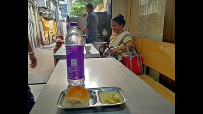 Mineral water served at a hotel. (Ravindra Joshi/HT PHOTO)