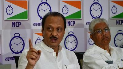 Mumbai, India - November 15, 2022: Leader of Opposition in Maharashtra Assembly and NCP leader Ajit Pawar addresses the media, at NCP Office, Ballard Pier, in Mumbai, India, on Tuesday, November 15, 2022. (Photo by Bhushan Koyande/HT Photo) (HT PHOTO) Mumbai, India - November 15, 2022: Leader of Opposition in Maharashtra Assembly and NCP leader Ajit Pawar addresses the media, at NCP Office, Ballard Pier, in Mumbai, India, on Tuesday, November 15, 2022. (Photo by Bhushan Koyande/HT Photo) (HT PHOTO)