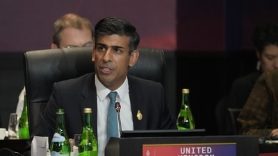 British Prime Minister Rishi Sunak during the G20 leaders summit in Nusa Dua, Bali, Indonesia. (AP Photo)