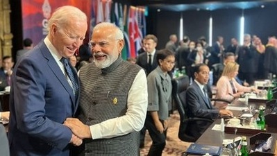 PM Modi and Joe Biden at the G20 Bali Summit. (PMO/ Twitter) PM Modi and Joe Biden at the G20 Bali Summit. (PMO/ Twitter)