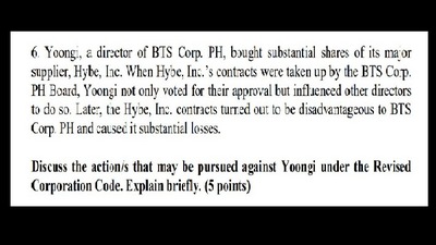 Question in Philippine bar exam. (Twitter/K Manuel)