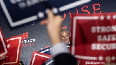 US Midterm Elections Results: People cheer as House Minority Leader Kevin McCarthy speaks. (AFP) US Midterm Elections Results: People cheer as House Minority Leader Kevin McCarthy speaks. (AFP)