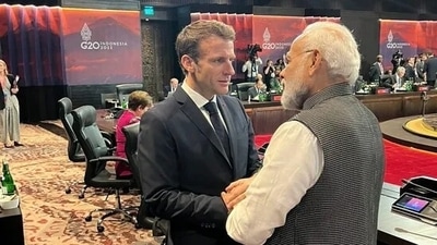 PM Modi with his friend French President Emmanuel Macron. PM Modi with his friend French President Emmanuel Macron.