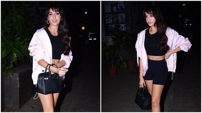 Nora Fatehi makes heads turn during an outing in a stylish all-black look. (HT Photo/Varinder Chawla) Nora Fatehi makes heads turn during an outing in a stylish all-black look. (HT Photo/Varinder Chawla)