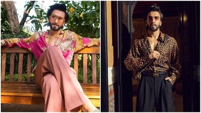 Ranveer Singh is the king of quirky fashion in Bollywood. The actor has brought OTT fashion statements into the mainstream with his bold and experimental sartorial choices. While some looks raise eyebrows, others manage to wow his fans. And two recent looks of Ranveer in printed shirts and baggy pants by Sabyasachi prove that the style is a must-have for your wardrobe. Keep scrolling to check out the photos. (Instagram) Ranveer Singh is the king of quirky fashion in Bollywood. The actor has brought OTT fashion statements into the mainstream with his bold and experimental sartorial choices. While some looks raise eyebrows, others manage to wow his fans. And two recent looks of Ranveer in printed shirts and baggy pants by Sabyasachi prove that the style is a must-have for your wardrobe. Keep scrolling to check out the photos. (Instagram)