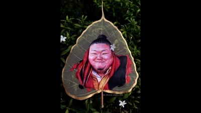 Assam-based artist Bishal Deka made Nagaland minister Temjen Imna Along's portrait. (Twitter/@AlongImna) Assam-based artist Bishal Deka made Nagaland minister Temjen Imna Along's portrait. (Twitter/@AlongImna)