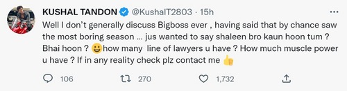 Kushal Tandon on Twitter.