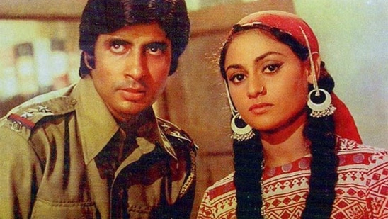 Amitabh Bachchan and Jaya Bachchan in a still from their 1973 film Zanjeer.