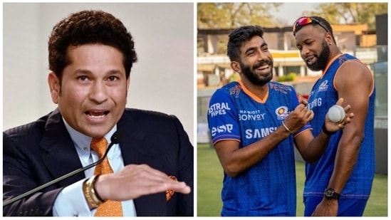 Master Blaster Sachin Tendulkar has penned a special message for West Indies icon Kieron Pollard(PTI/Jasprit Bumrah Twitter)