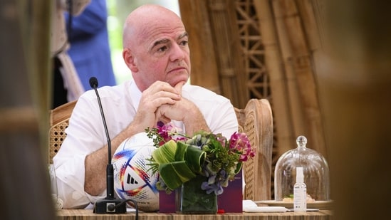 FIFA President Gianni Infantino waits ahead of a working lunch at the G20 Summit (AP)