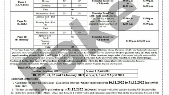 jee-main-2023-exam-dates-announced-first-session-in-january-second