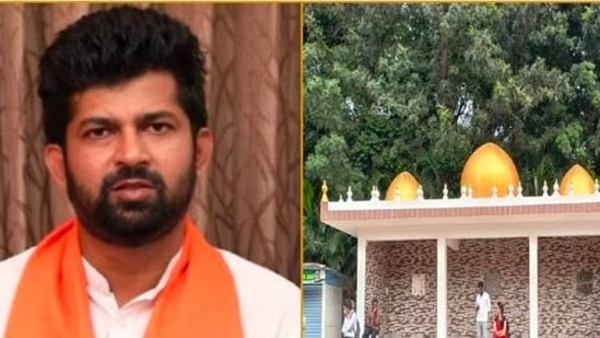 BJP MP Pratap Simha sparked controversy after saying he will mow down bus shelters that are shaped like domes.(Harun Khan/Twitter)