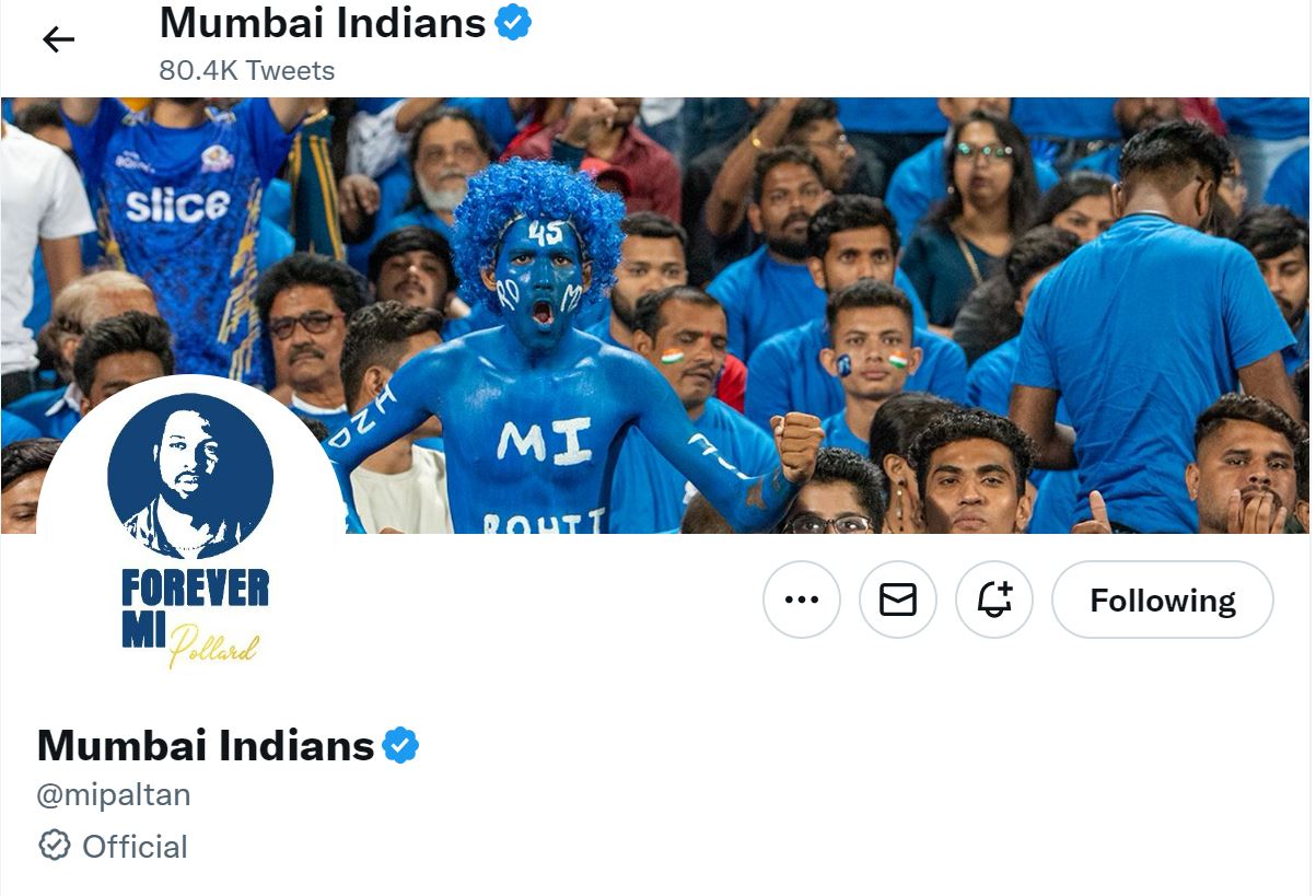 Mumbai Indians new Kieron Pollard Twitter DP
