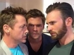 Chris Evans, Chris Hemsworth and Robert Downey Jr. Chris Evans, Chris Hemsworth and Robert Downey Jr.
